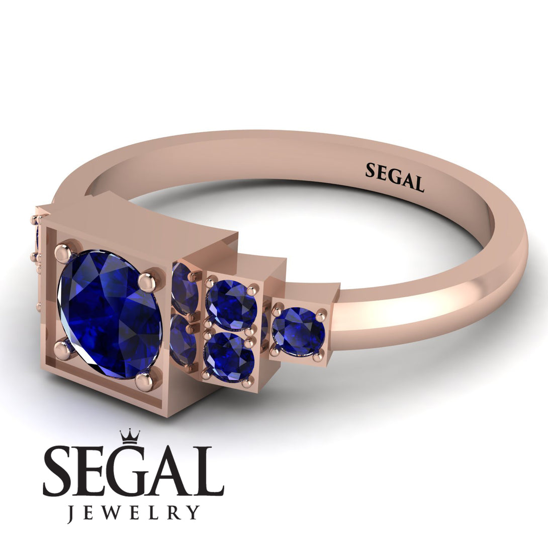 Square Sapphire Engagement Ring - Samara No. 74