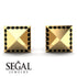 Square Black Diamond Earrings - Elora No. 7