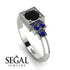 Square Black Diamond Engagement Ring - Samara No. 69 image 10