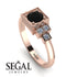Square Black Diamond Engagement Ring - Samara No. 8