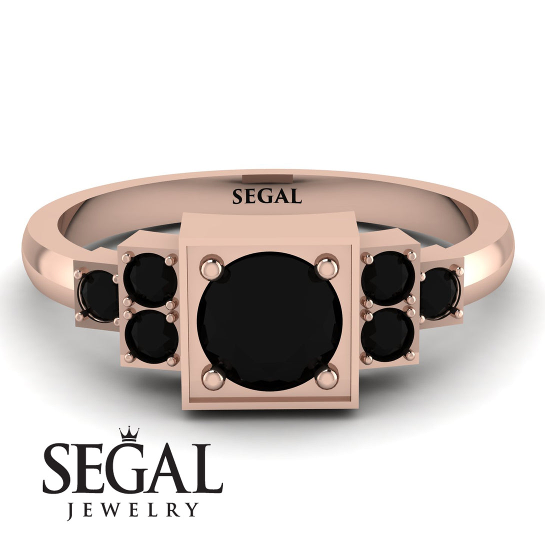 Square Black Diamond Engagement Ring - Samara No. 38