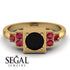 Square Black Diamond Engagement Ring - Samara No. 52