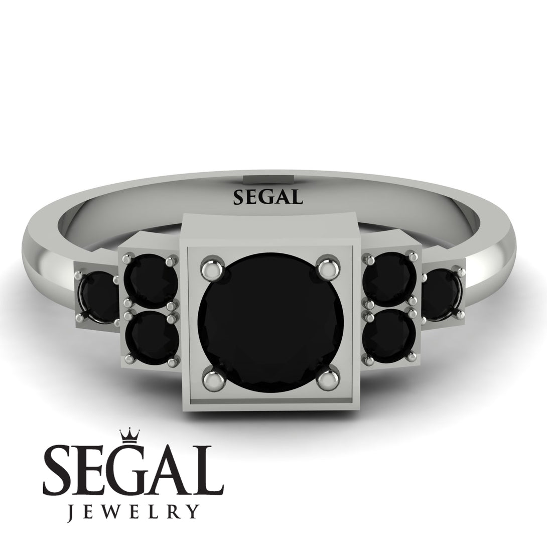 Square Black Diamond Engagement Ring - Samara No. 39