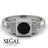 Square Black Diamond Engagement Ring - Samara No. 9
