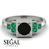 Square Black Diamond Engagement Ring - Samara No. 24