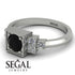 Square Black Diamond Engagement Ring - Samara No. 9