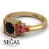 Square Black Diamond Engagement Ring - Samara No. 52