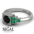 Square Black Diamond Engagement Ring - Samara No. 24 image 3