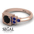 Square Black Diamond Engagement Ring - Samara No. 68