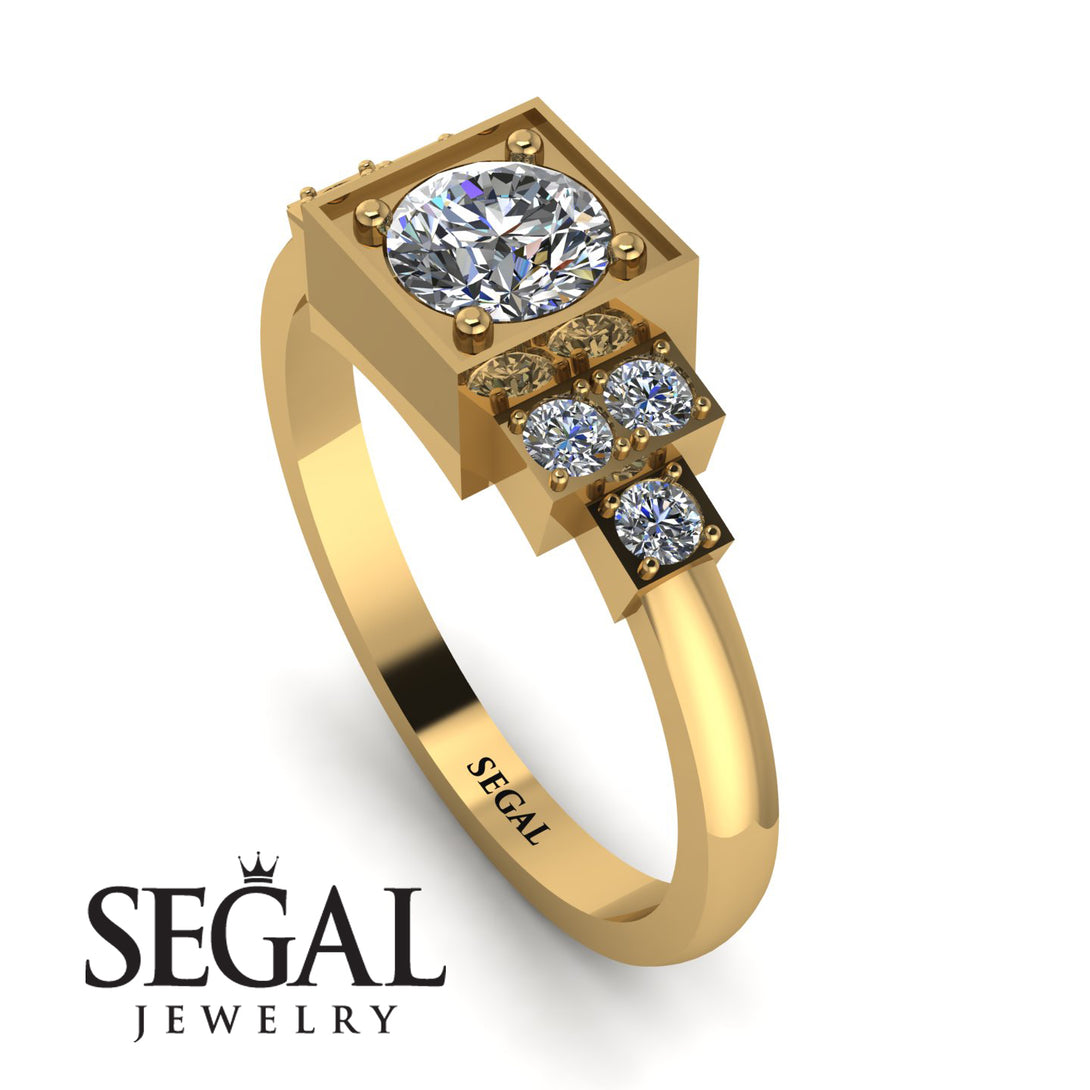 Square Diamond Engagement Ring - Samara No. 1