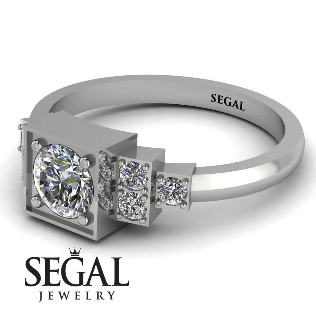 Square Diamond Engagement Ring - Samara No. 3