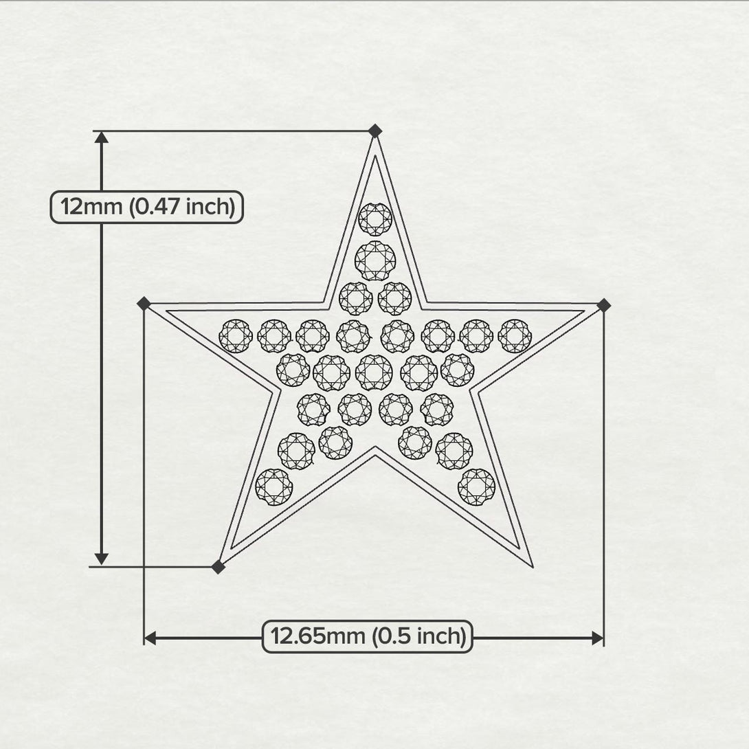 Star Stud Diamond Earrings - Star No. 1