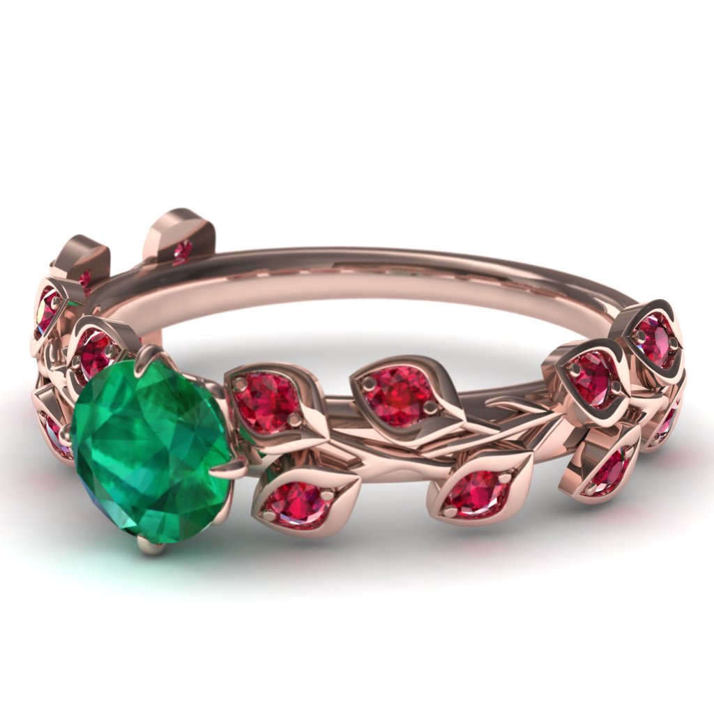 Leaves All Around Ruby Ring- Sydney no. 27