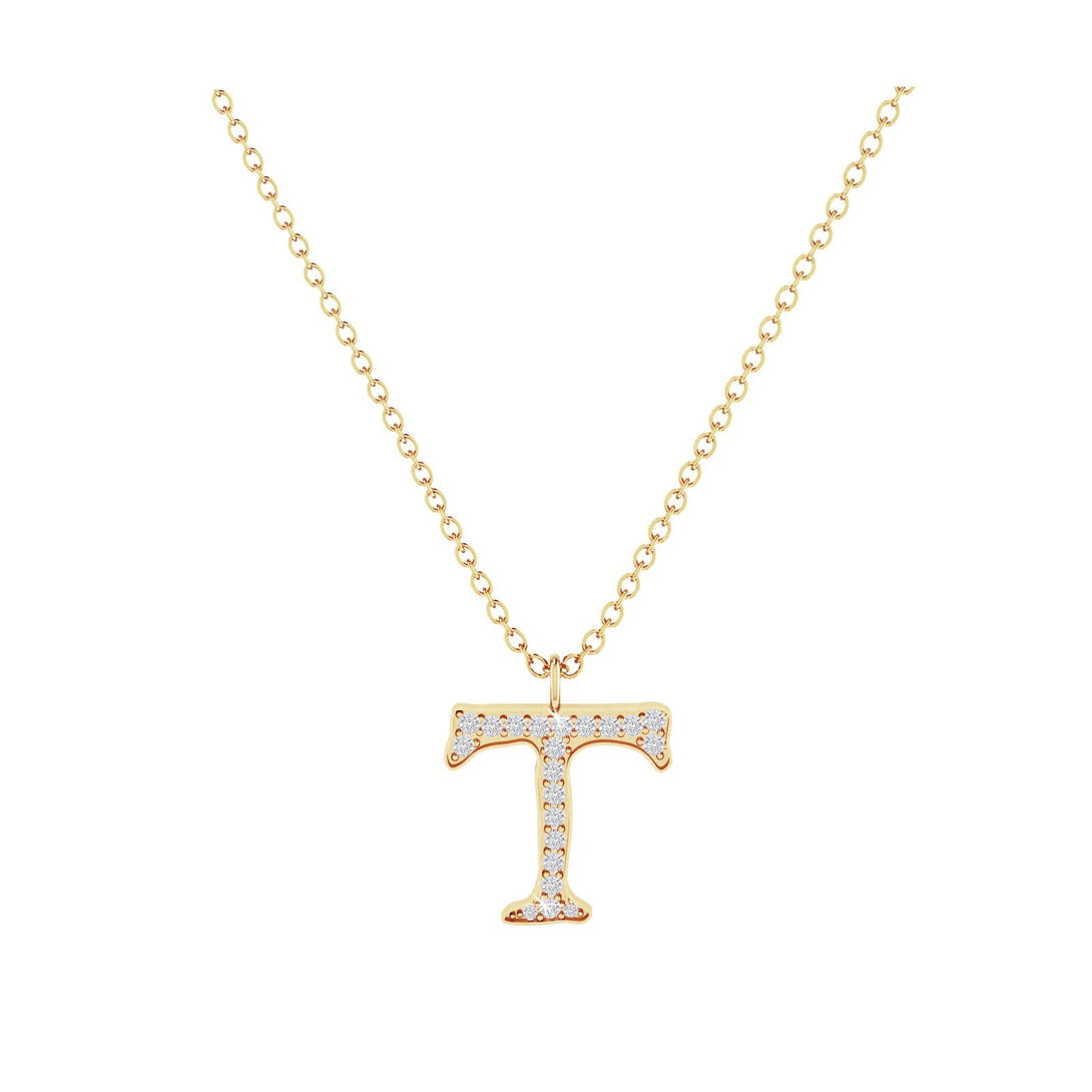 T - Letter Name Necklace Initial Necklace