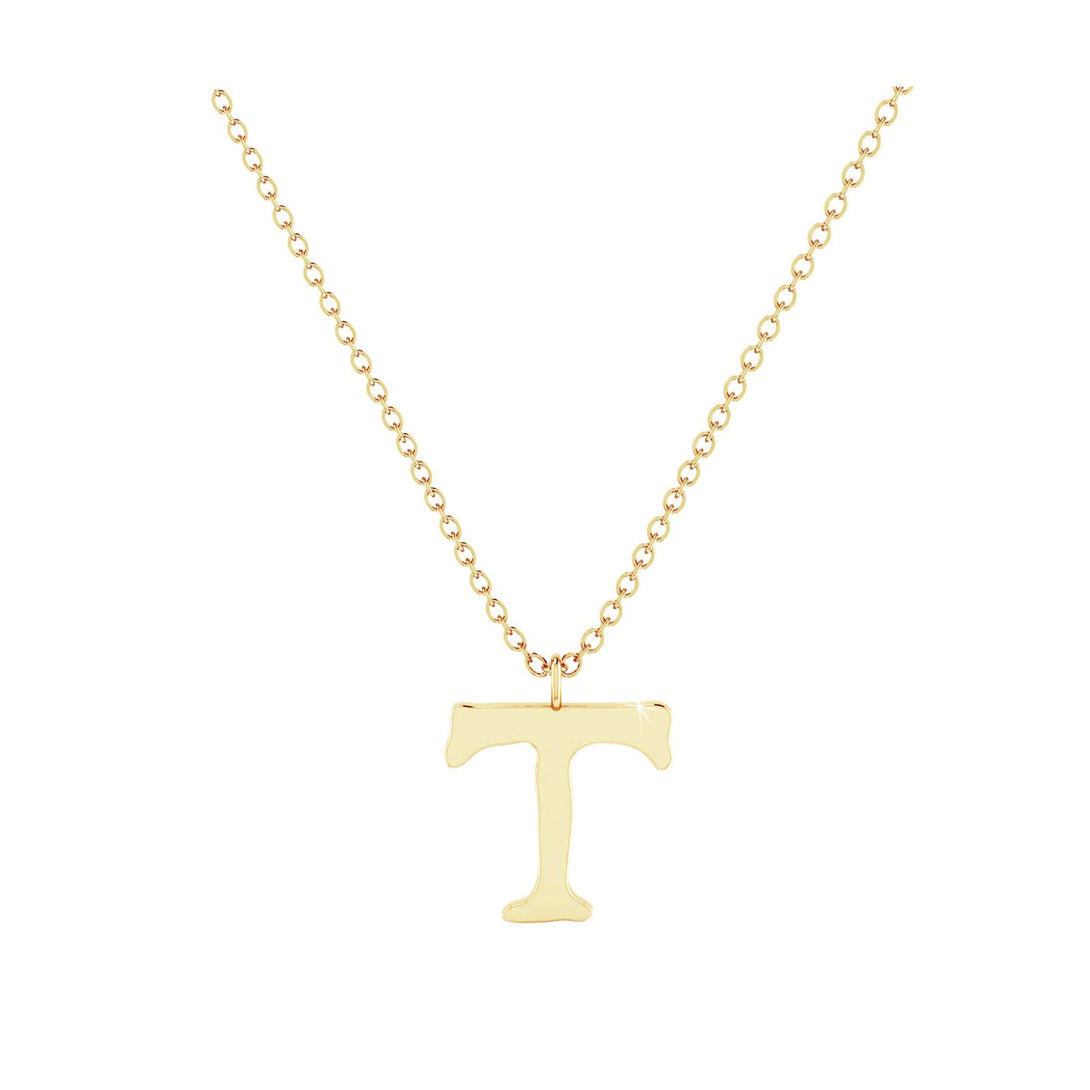 T - Letter Name Necklace Initial Necklace