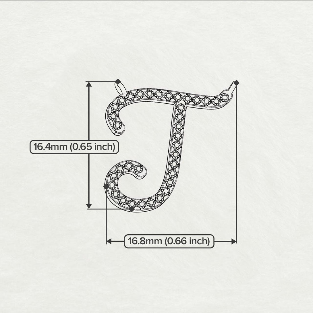 Diamond Gold Letter Necklace - T