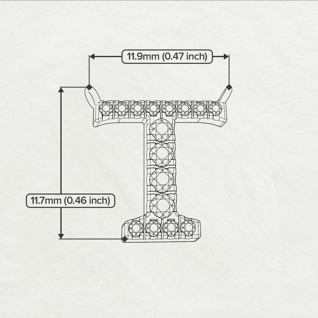 Diamond Gold Initial Necklace - T