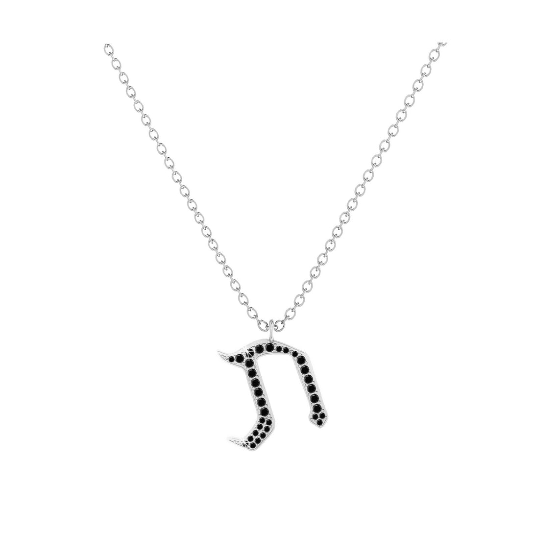 Taf - Hebrew Alef-Bet letter diamond Necklace - Taf letter