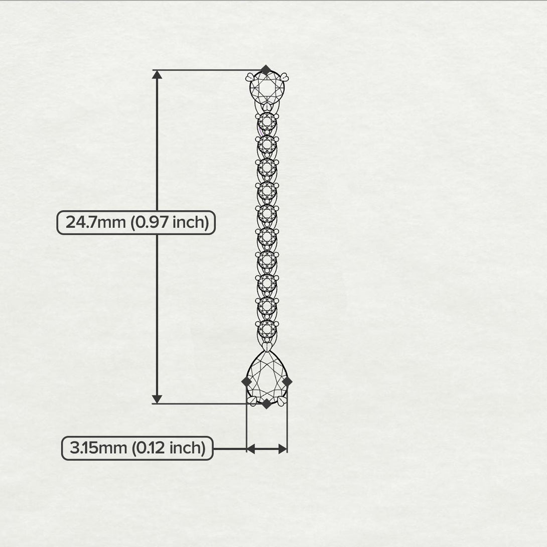 Hanging Oval Diamond Earrings - Tatiana No. 11