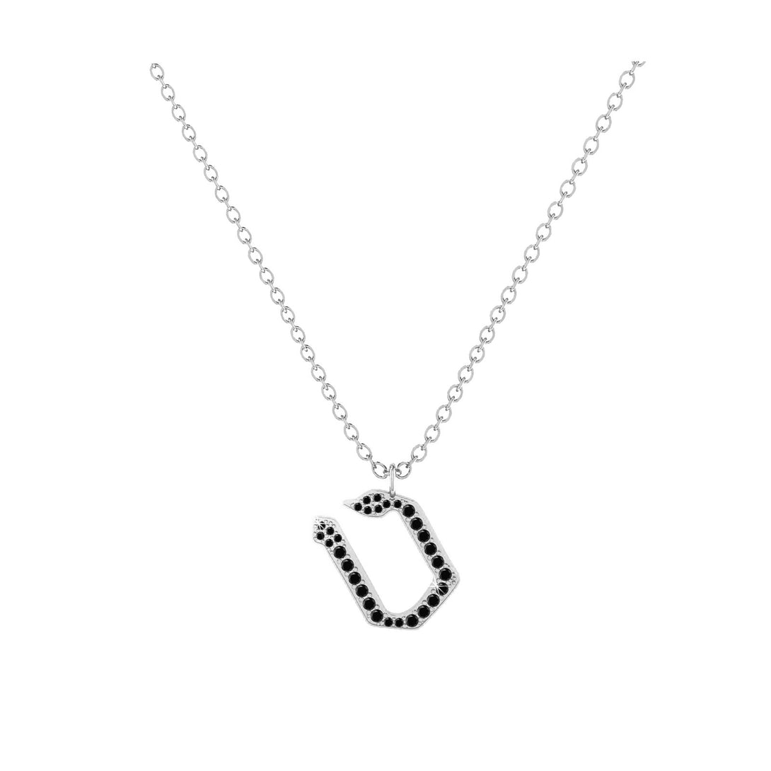 Tet - Hebrew Alef-Bet letter diamond Necklace - Tet letter