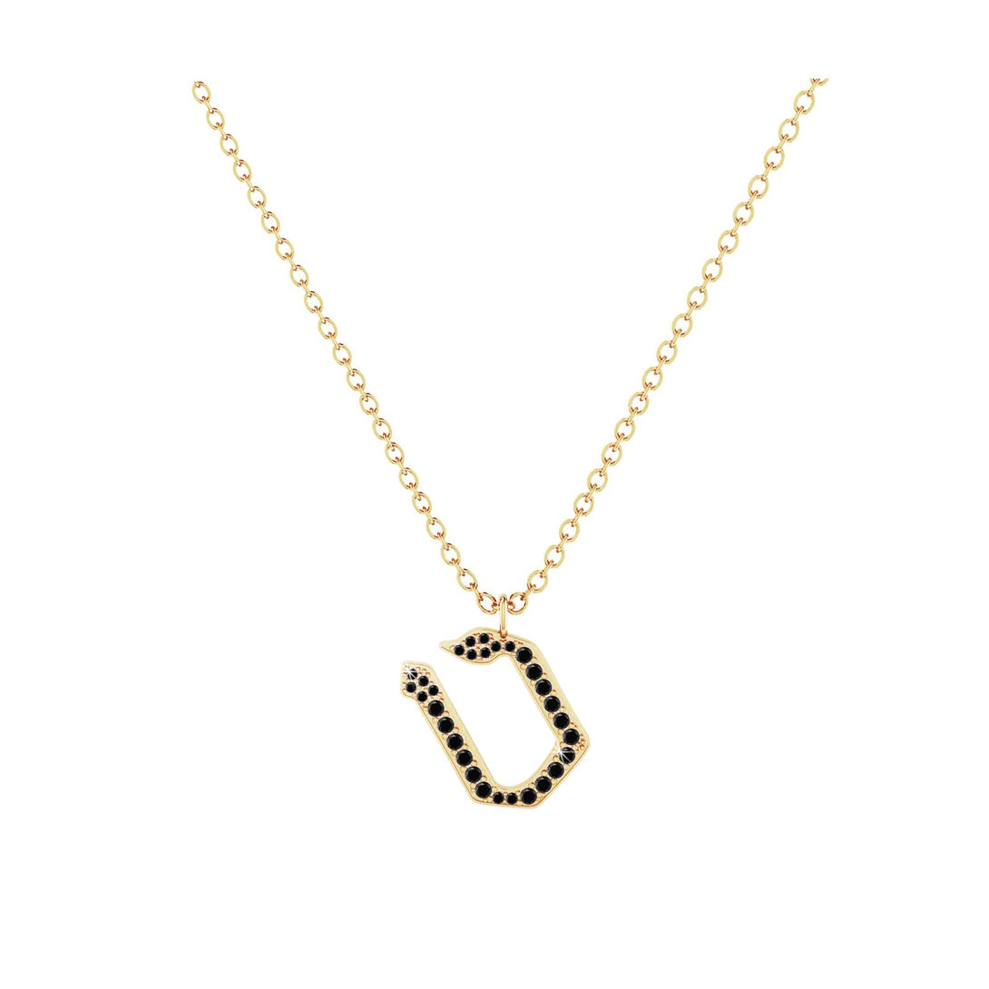 Tet - Hebrew Alef-Bet letter diamond Necklace - Tet letter