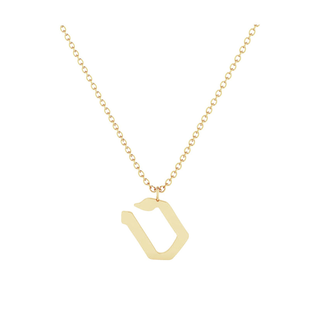 Tet - Hebrew Alef-Bet letter diamond Necklace - Tet letter