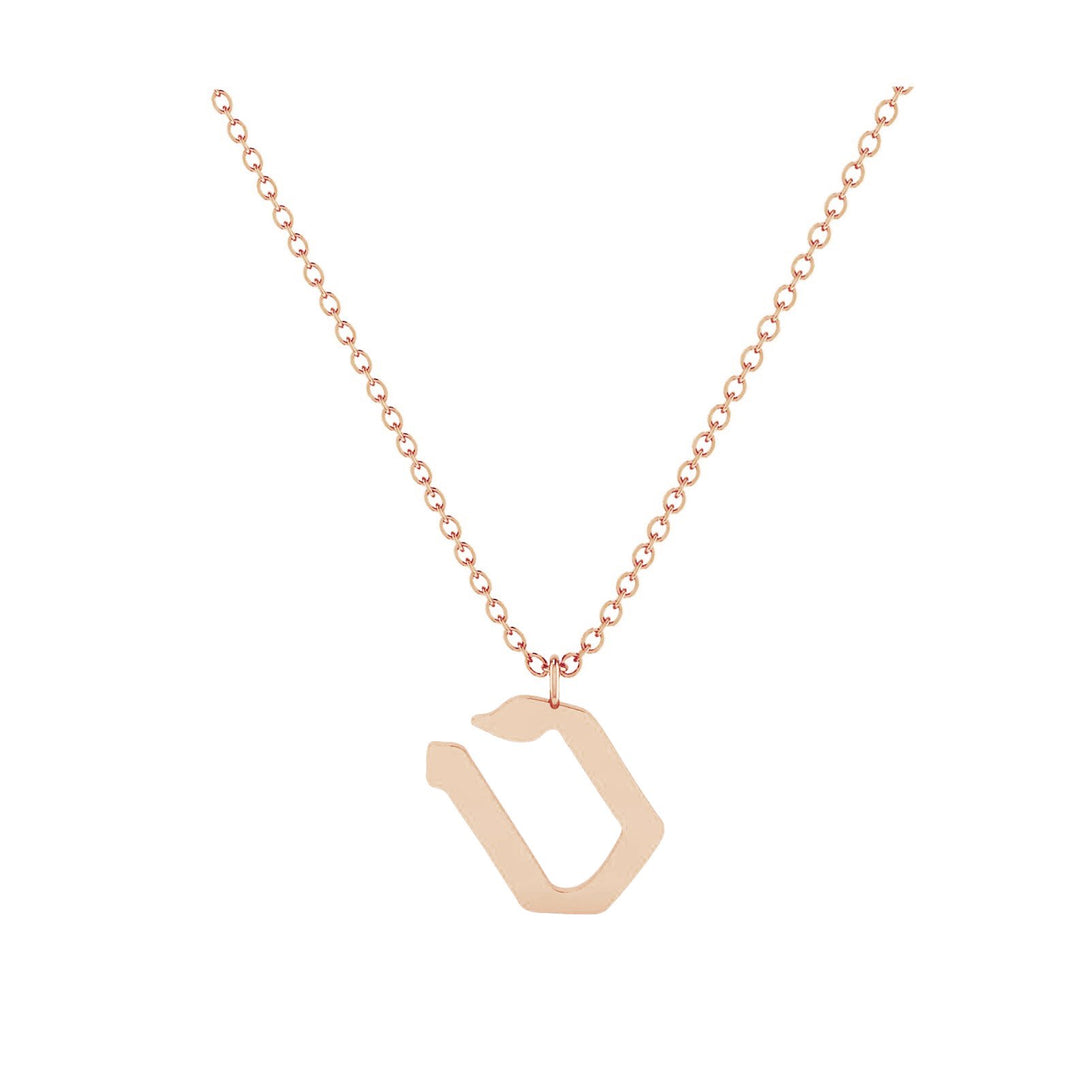 Tet - Hebrew Alef-Bet letter diamond Necklace - Tet letter