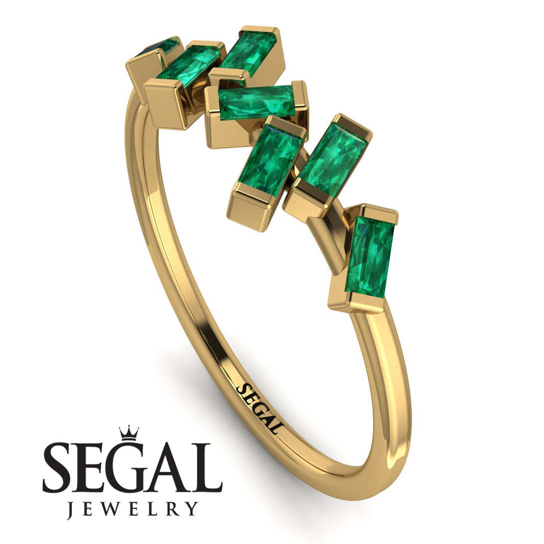 Thin Baguette Emerald Ring - Juliette No. 4