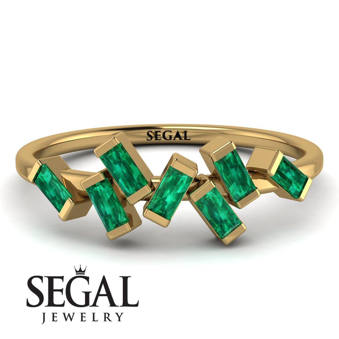 Thin Baguette Emerald Ring - Juliette No. 4