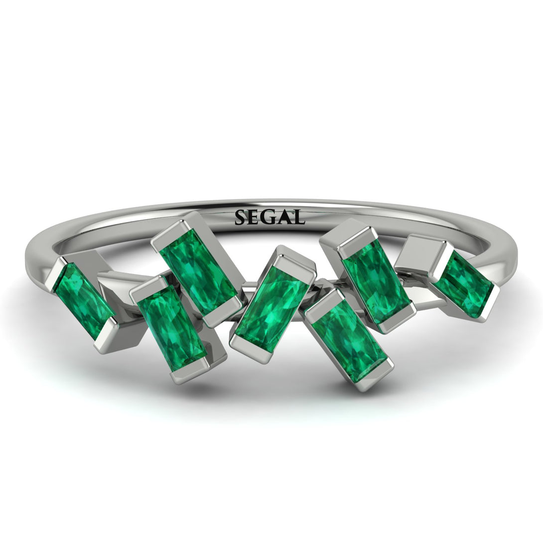 Thin Baguette Emerald Ring - Juliette No. 6