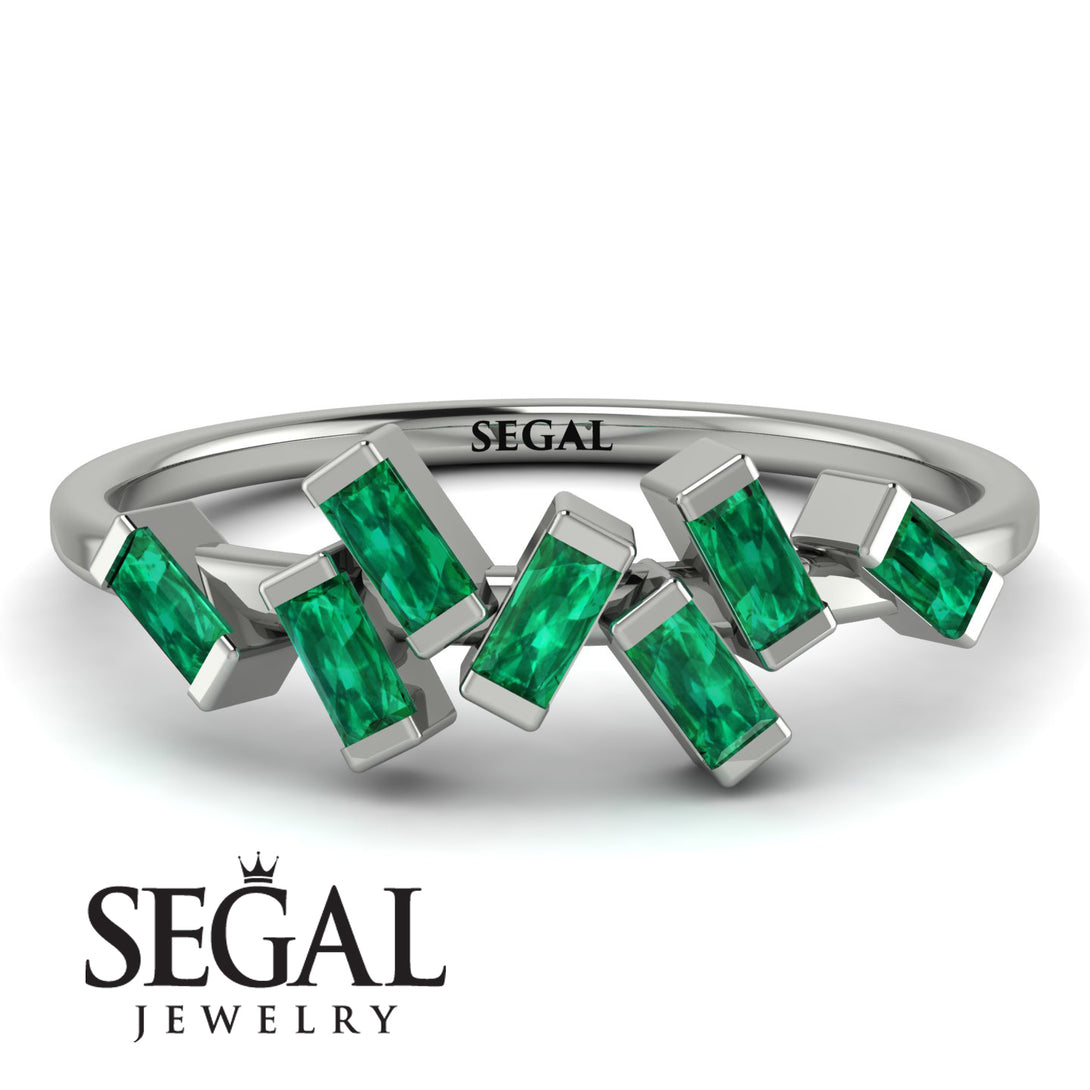 Thin Baguette Emerald Ring - Juliette No. 6