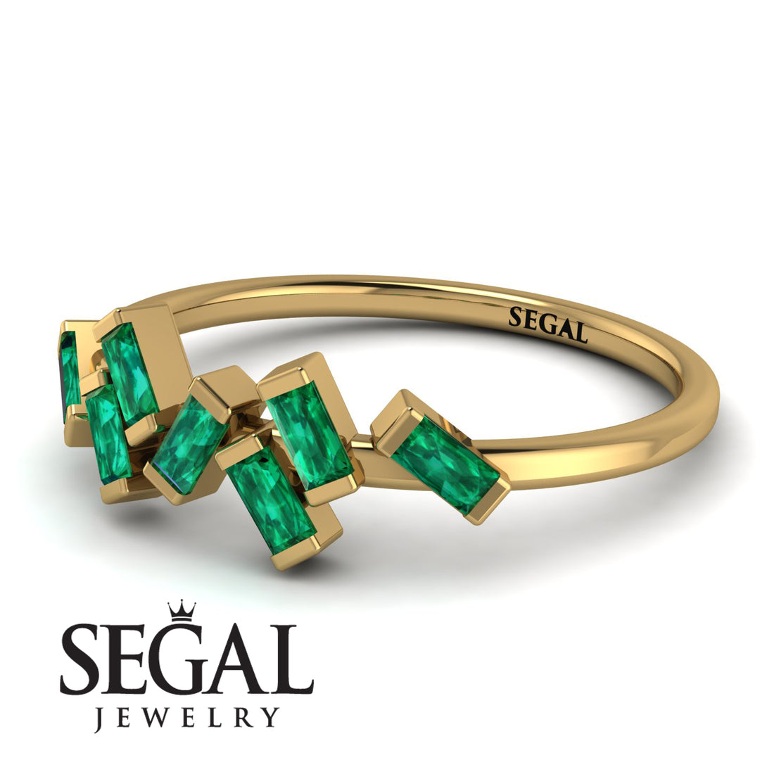 Thin Baguette Emerald Ring - Juliette No. 4