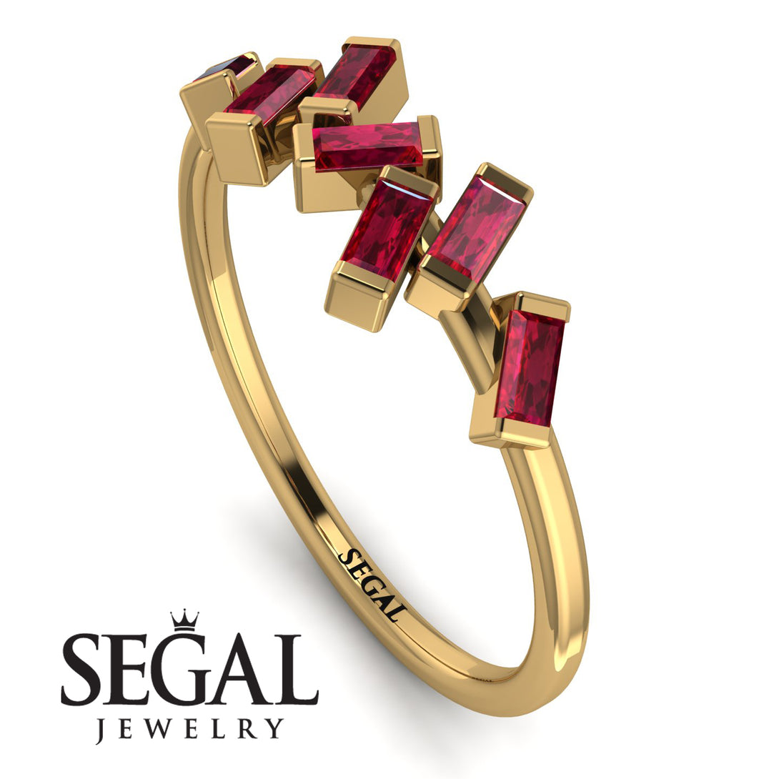 Thin Baguette Ruby Ring - Juliette No. 10