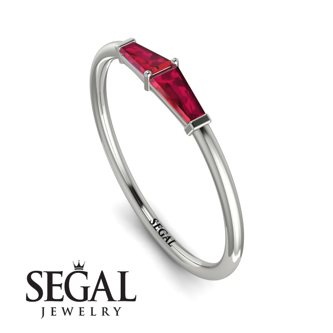 Thin Baguette Ruby Ring - Julianna No. 12