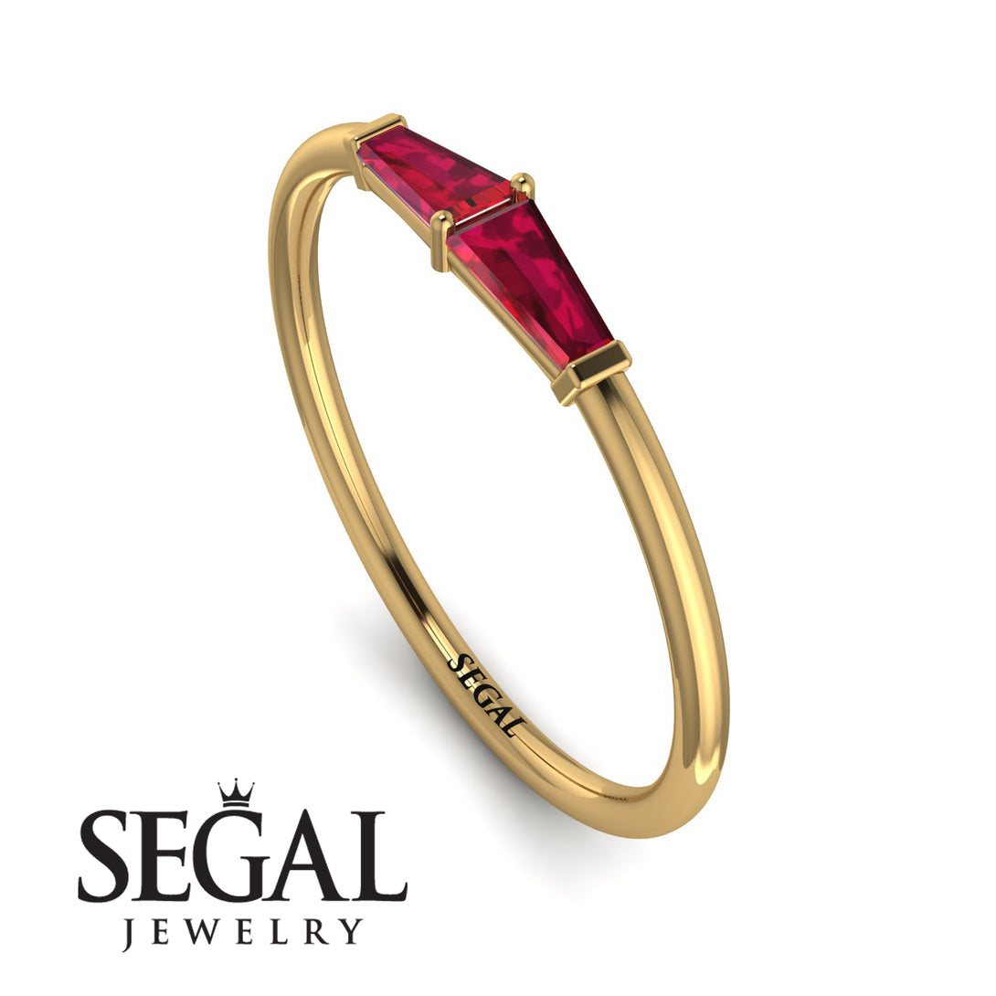Thin Baguette Ruby Ring - Julianna No. 10