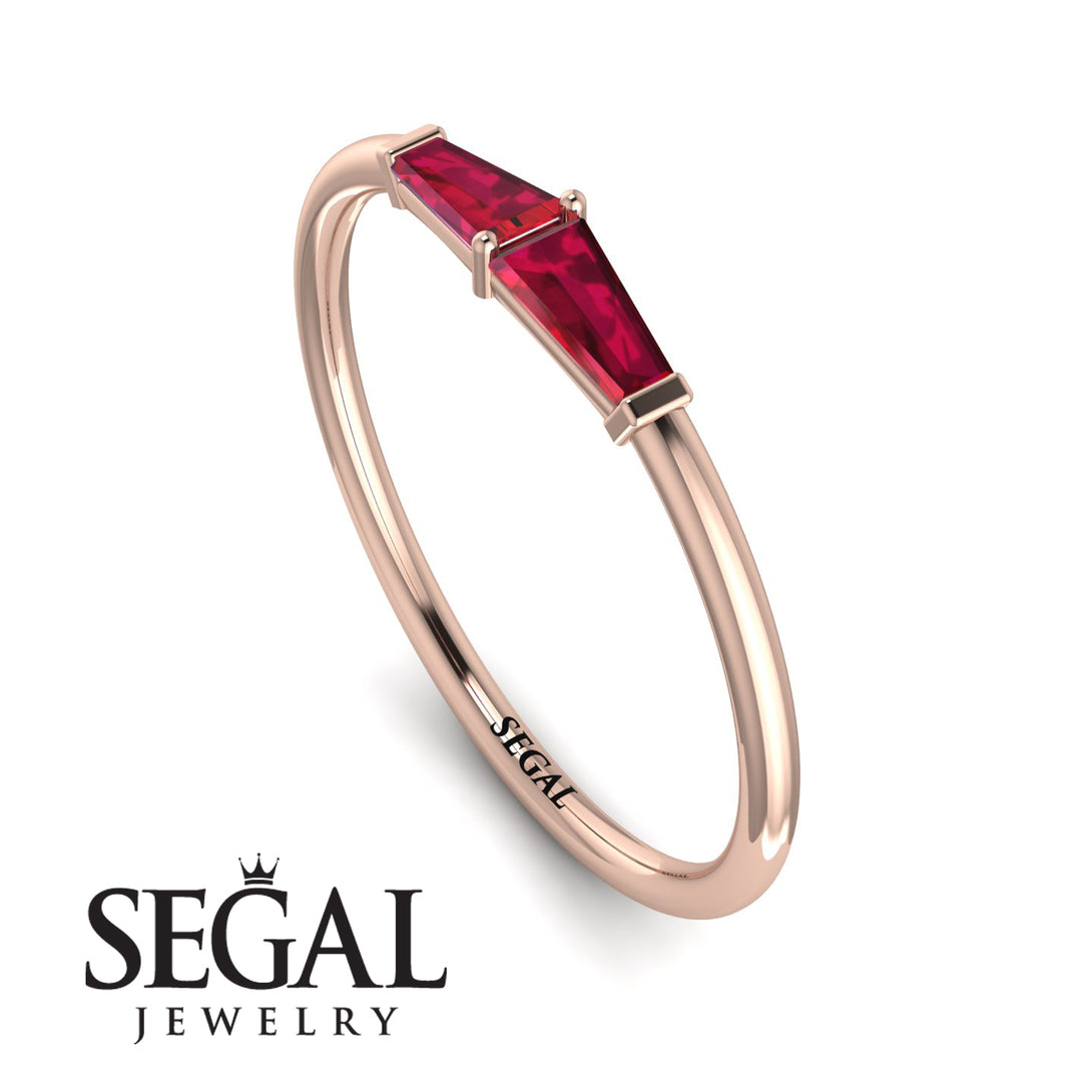 Thin Baguette Ruby Ring - Julianna No. 11