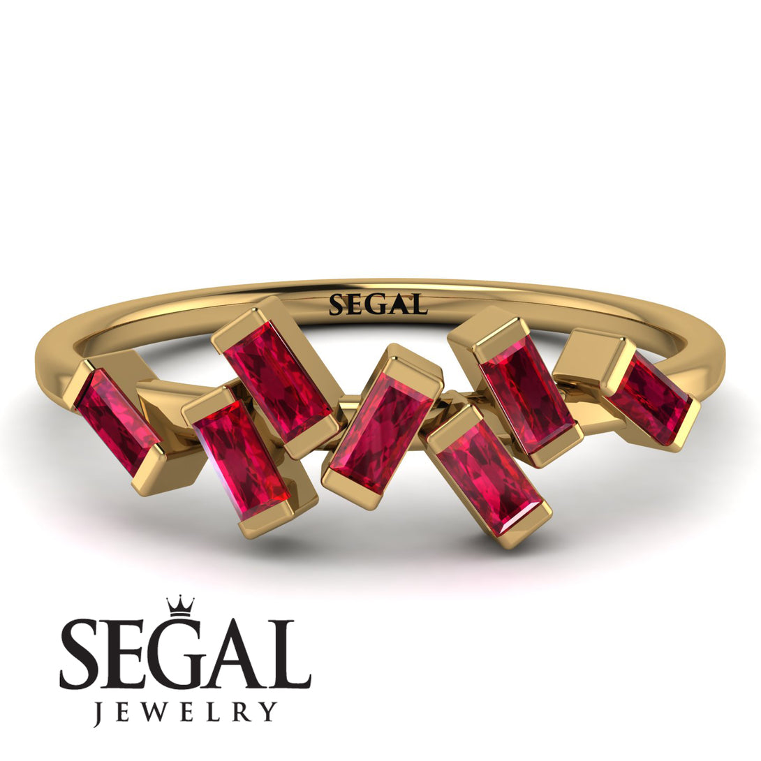Thin Baguette Ruby Ring - Juliette No. 10