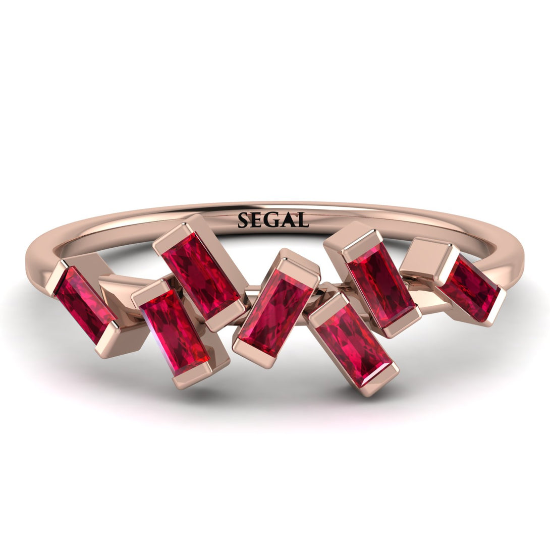 Thin Baguette Ruby Ring - Juliette No. 11