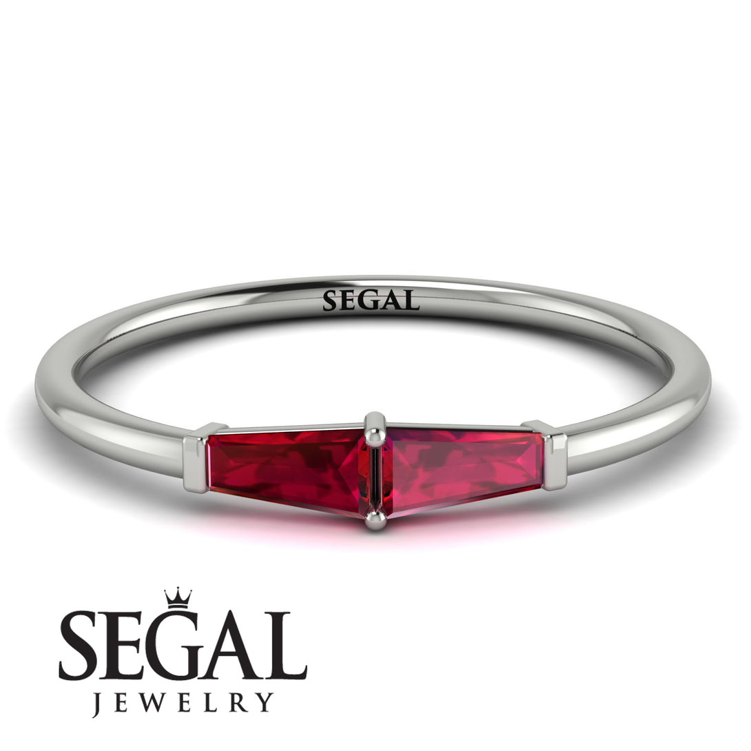 Thin Baguette Ruby Ring - Julianna No. 12