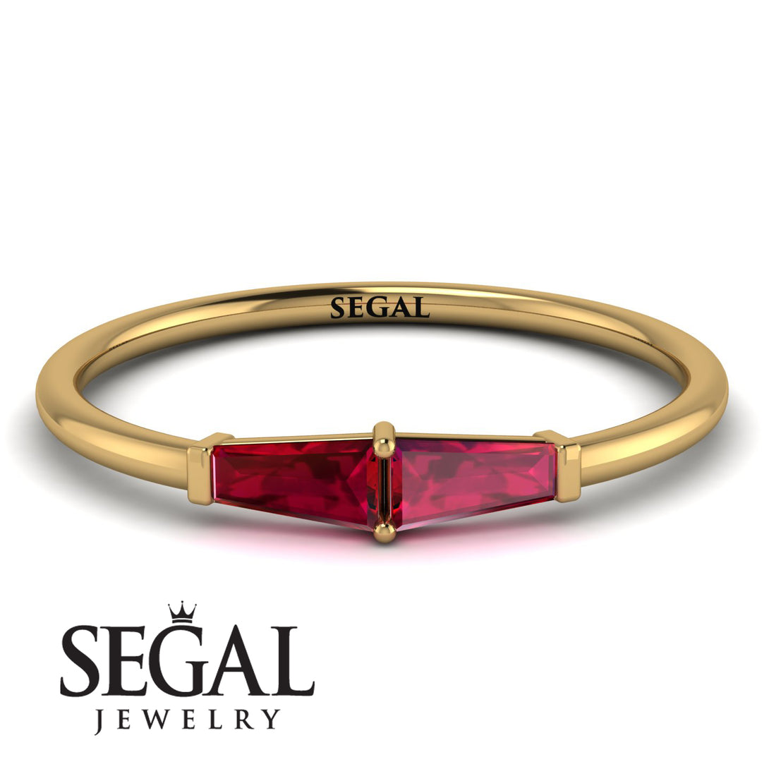 Thin Baguette Ruby Ring - Julianna No. 10