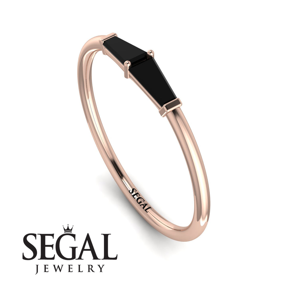 Thin Baguette Black Diamond Ring - Julianna No. 8