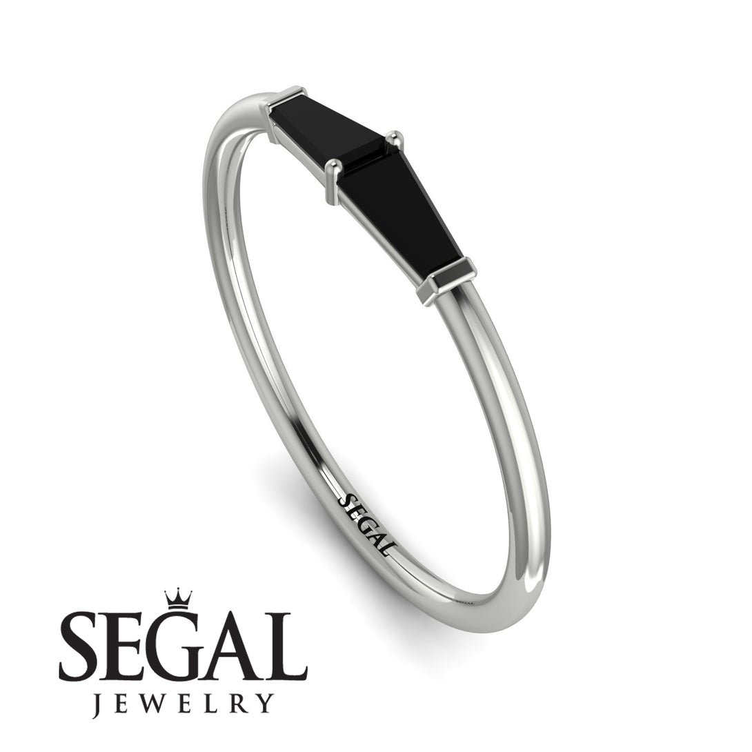 Thin Baguette Black Diamond Ring - Julianna No. 9