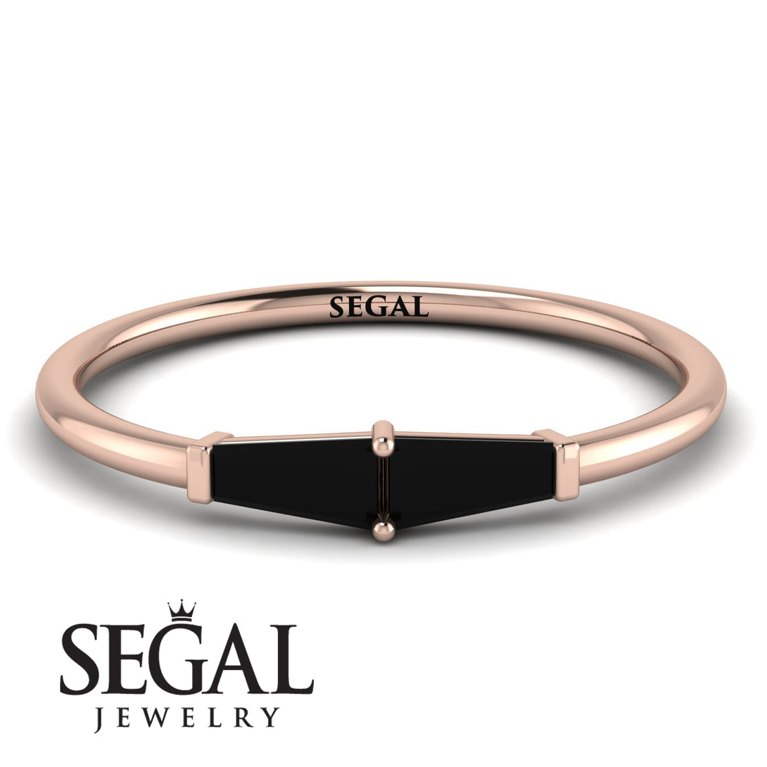 Thin Baguette Black Diamond Ring - Julianna No. 8