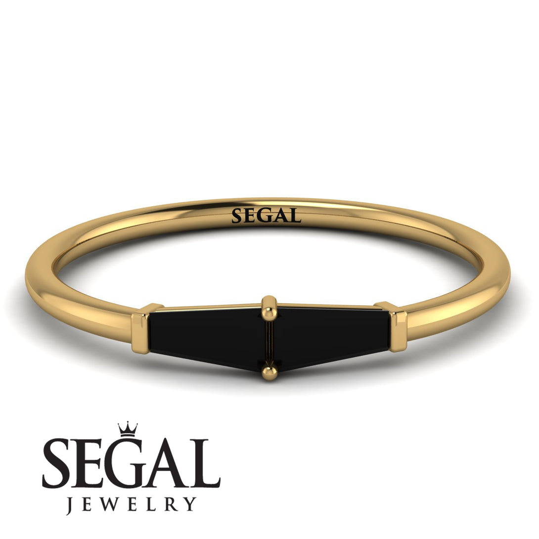 Thin Baguette Black Diamond Ring - Julianna No. 7