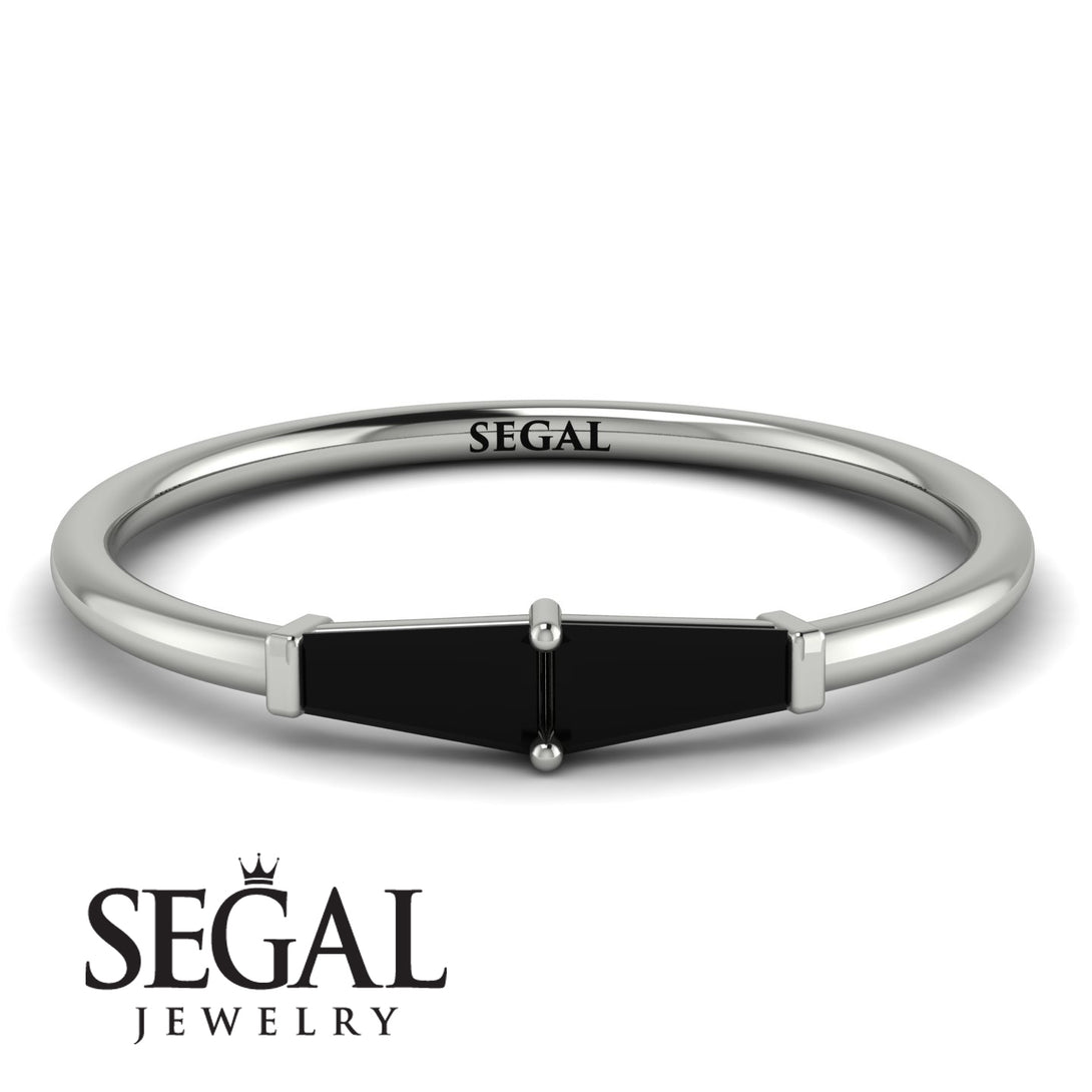 Thin Baguette Black Diamond Ring - Julianna No. 9