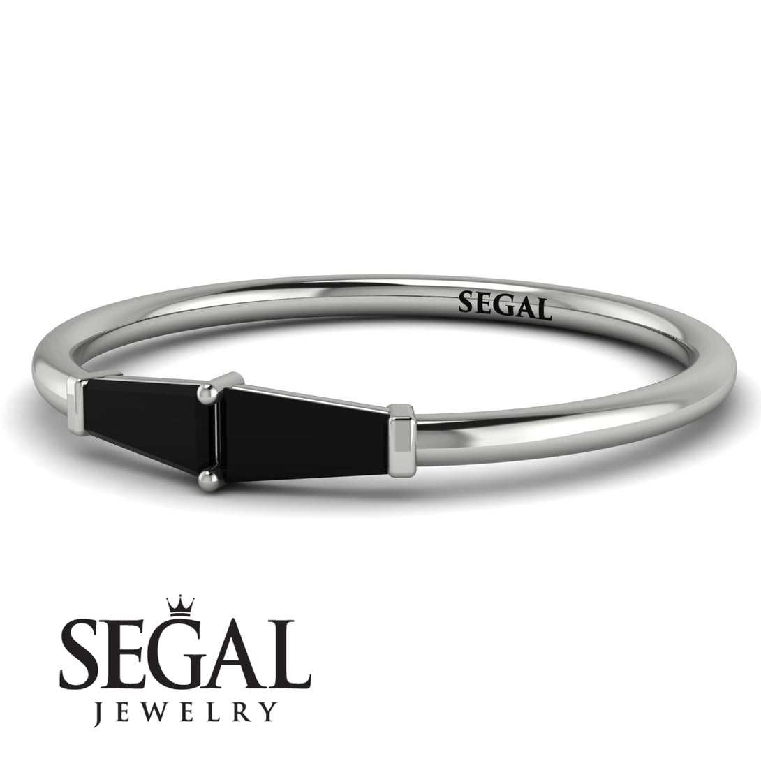 Thin Baguette Black Diamond Ring - Julianna No. 9