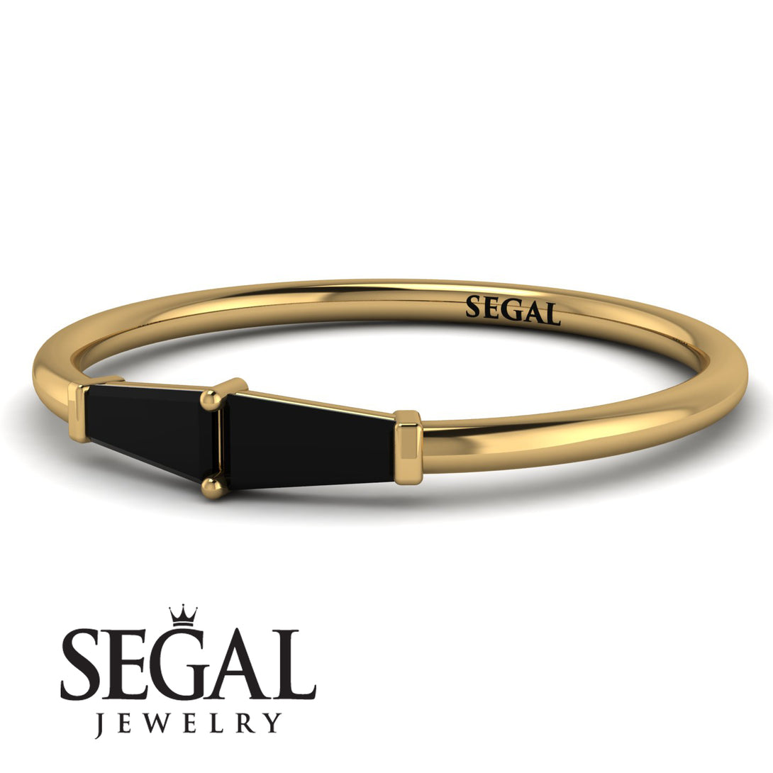 Thin Baguette Black Diamond Ring - Julianna No. 7