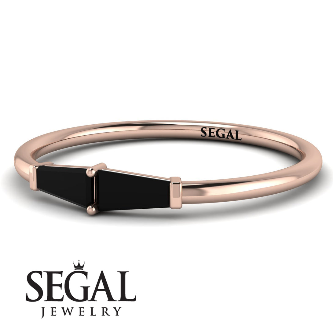 Thin Baguette Black Diamond Ring - Julianna No. 8