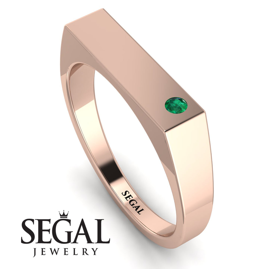 Thin Signature Band With Emerald - Norah No. 5