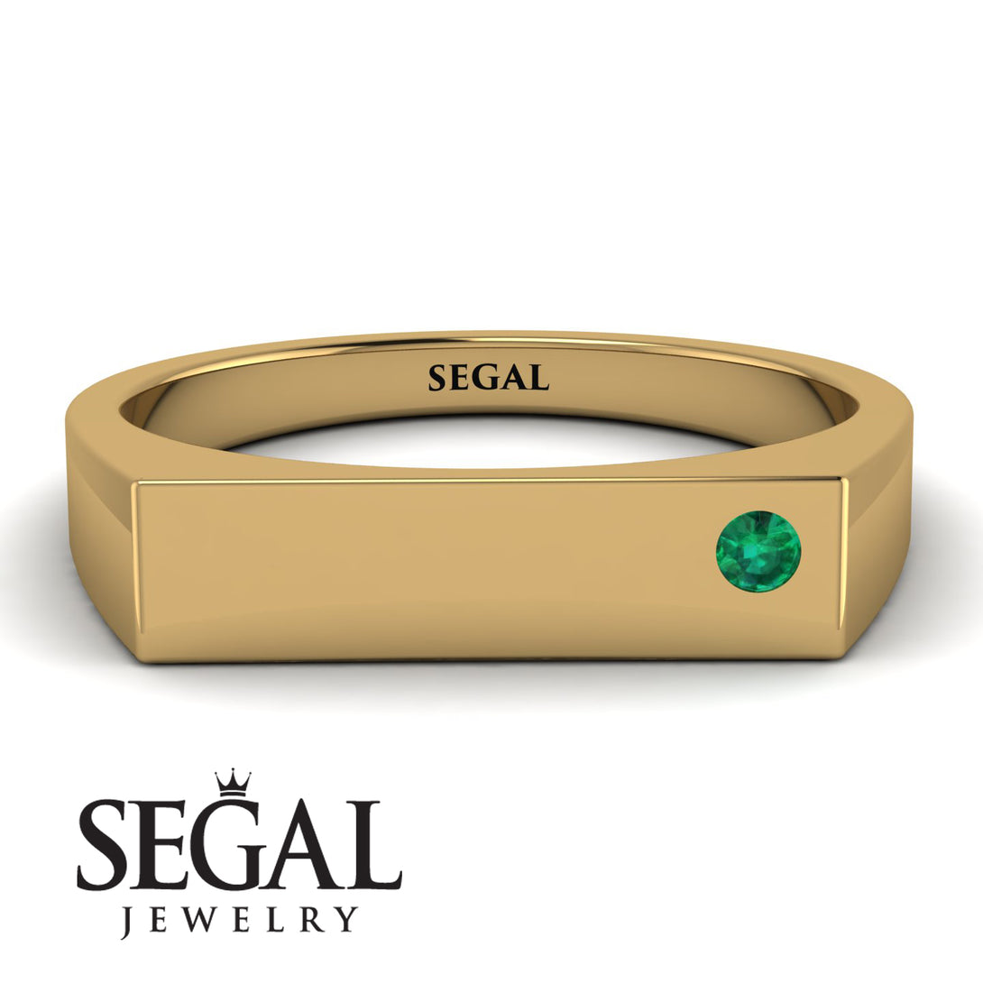 Thin Signature Band With Emerald - Norah No. 4